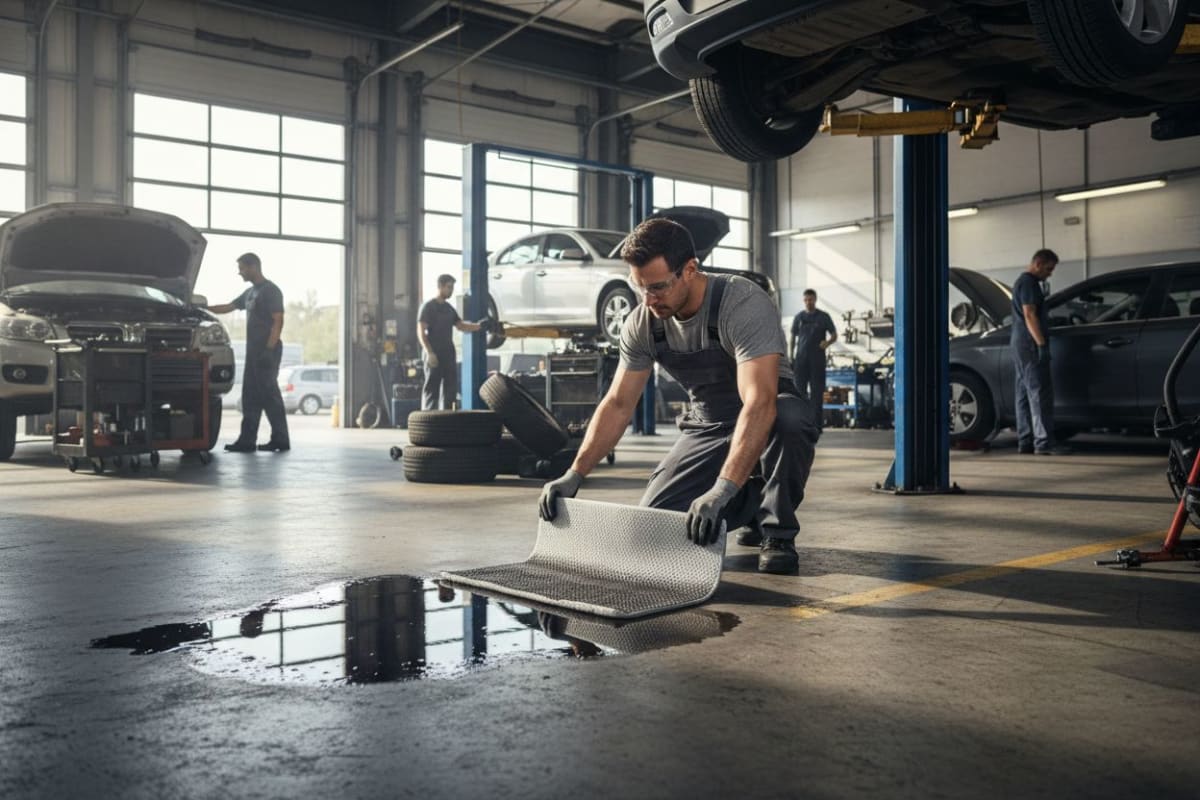 엠보형 흡착재 패드 정비 현장 3단계 사용법