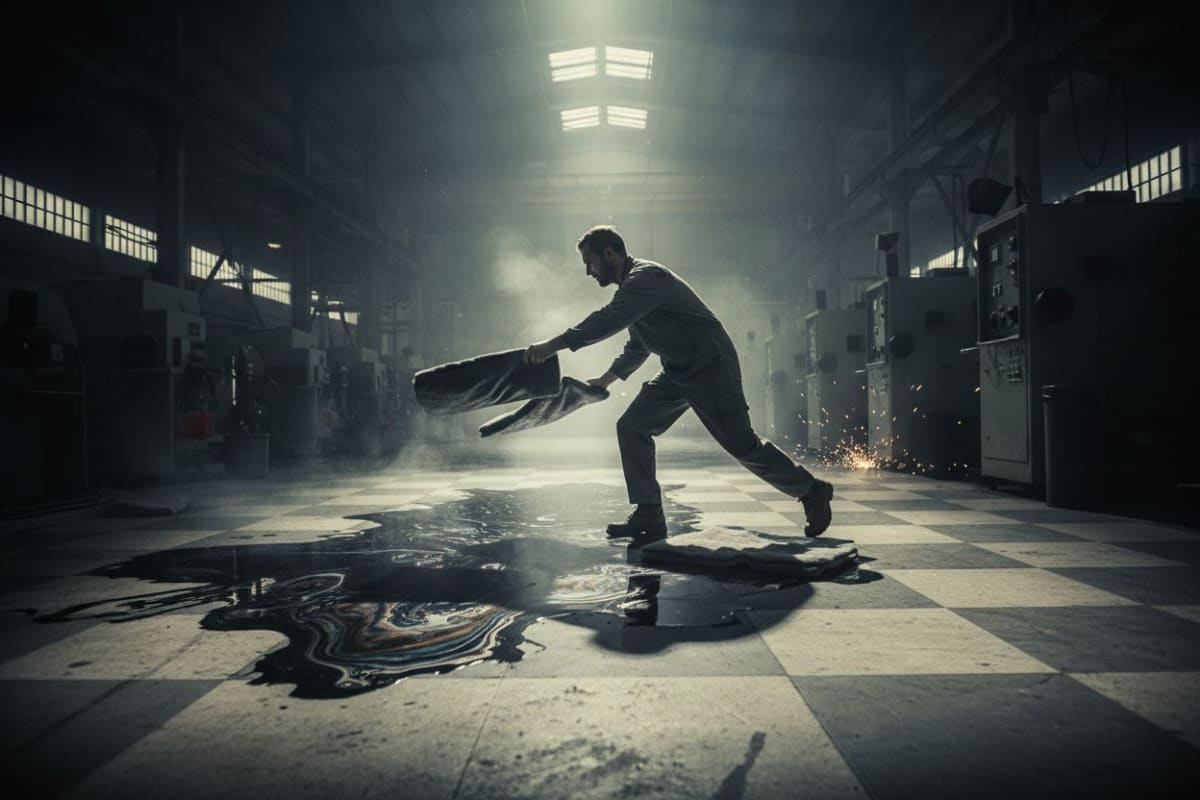 오일 유출 사고 흡착이 청소보다 중요한 이유