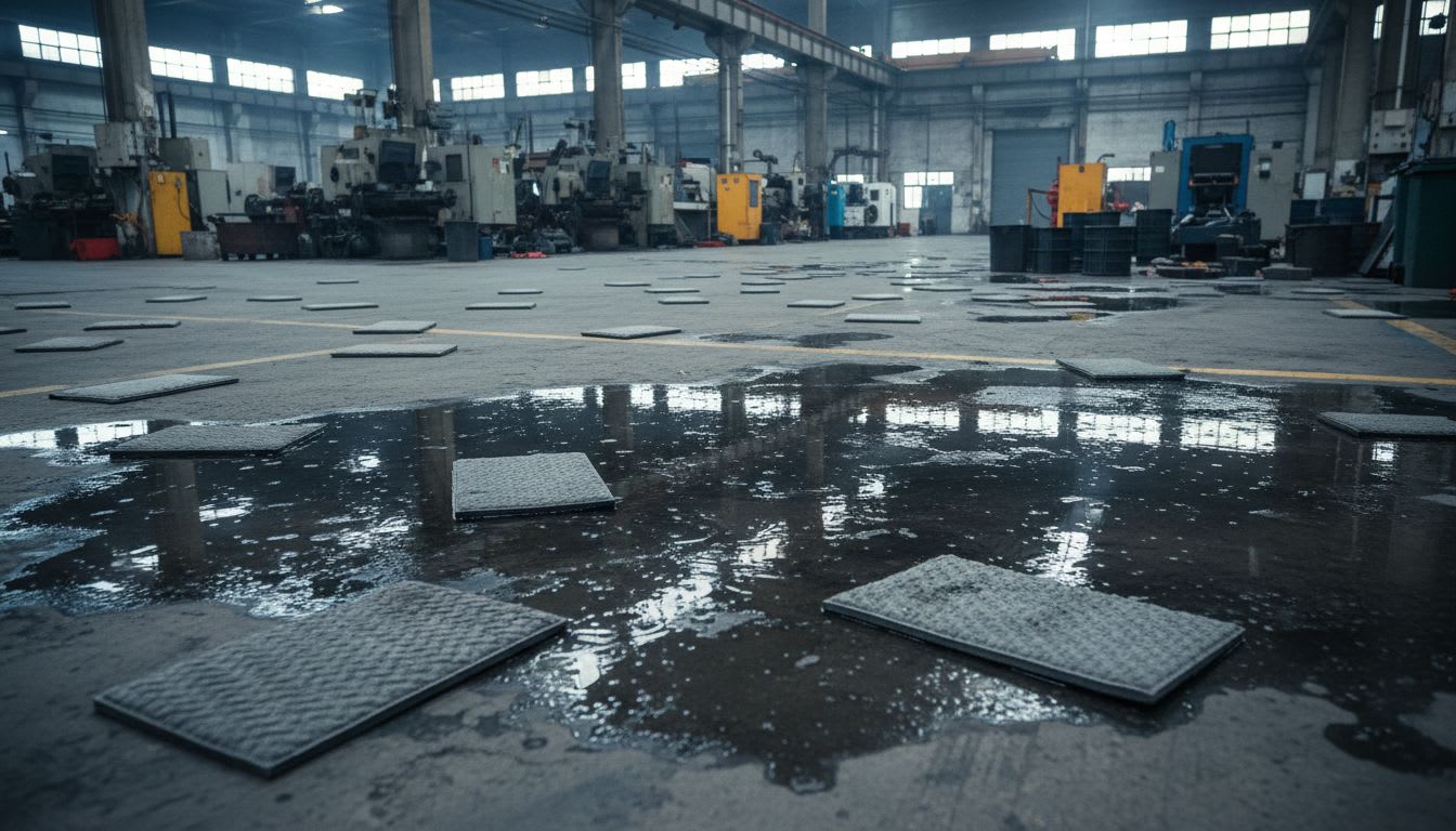 장마철 공장 안전 물속 기름까지 잡는 유흡착재가 필수인 이유